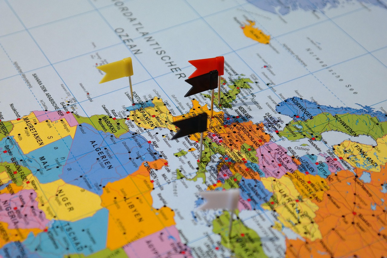 Map displayed on a smartphone